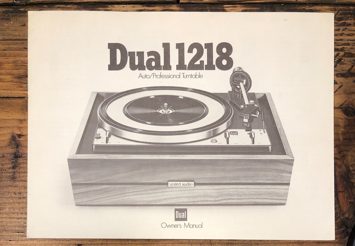 Dual Model 1218 Record Player / Turntable Owners / User Manual *Original*