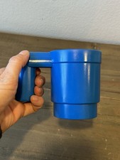 Rare Lego Blue Plastic Upscaled Mug Real  Life-sized Drinking Cup