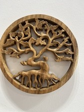 ChiselCraft Asian Art Wooden Wall Plaque Tree Of Life Hand Carved Art F