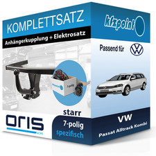 Für VW Passat Alltrack Kombi 10- ORIS Anhängerkupplung starr + 7polig E-Satz