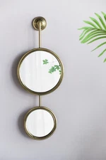 2 Circle Mirrors for Wall Decor, Unique Contemporary Wall Mirror