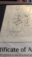 Michael Jackson Signed Bart Simpson Original Drawing with COA