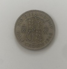 1948 British Half Crown Coin - UK King George VI 1/2 Crown Coin