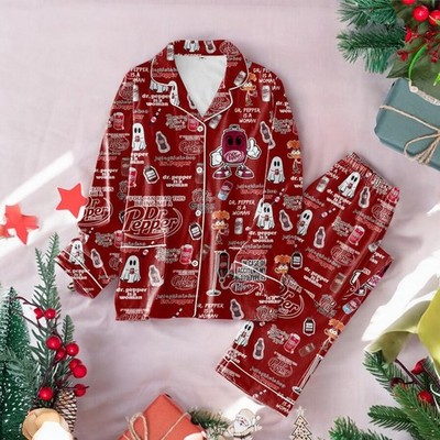 Dr Pepper My Blood Type Is Dr Pepper Christmas Polyester Pajamas Set