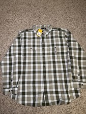 Vintage Carhartt Plaid Button Up Shirt Mens XL Loose Green White 104910