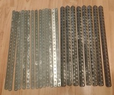 Vintage Meccano Erector Set 12" Perforated Strip and 12" Angle Girder Lot of 22