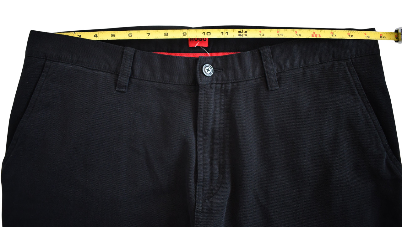 New HUGO by HUGO BOSS Black Cotton Tapered CHINO Pants Trouser 38x32 thumbnail 6