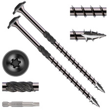 Heavy Duty Washer Head Wood Screws 14 x 4, Structural Lag Screws for Log, Timbe