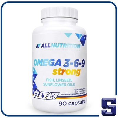 Allnutrition Omega 3-6-9 Strong 90 Kapseln Fischöl Leinöl Sonnenblumenöl EPA DHA