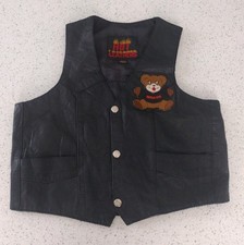 Hot Leather Motorcycle Vest For Boys Size 5