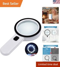 3X Magnification Magnifying Glass with Optical Lens  Ergonomic Design - White