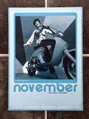 Vintage LAMBRETTA Calendar Poster LUI 50CL Scooter COMETA VEGA 75 Luna Range