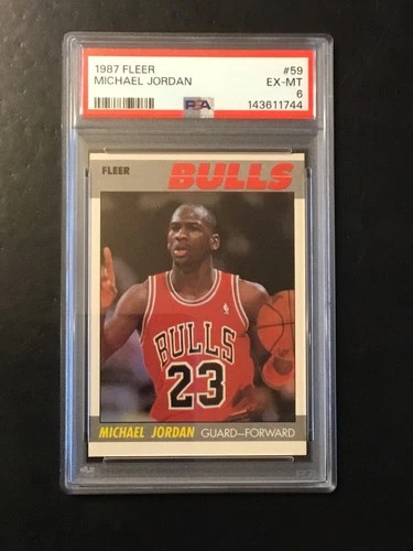 Michael Jordan 1987-88 Fleer Card #59 PSA 6 EX-MT Bulls HOF GOAT 2nd Yr New Slab