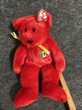 OSITO NWT 90s TY Mexico Flag Red Bear Original TY Beanie Buddy Vintage