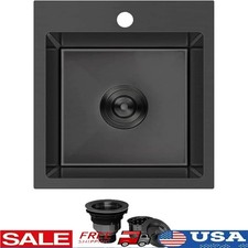 15 Inch Stainless Steel Bar Sink Soundproof Easy Clean Kitchen Installation New