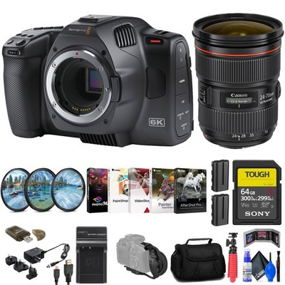 Blackmagic Design Pocket Cinema Camera 6K G2 + Canon EF 24-70mm Lens  + More