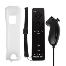NEW WII BUILT IN MOTION PLUS REMOTE CONTROLLER FOR NINTENDO WII+STRAP + SILICON