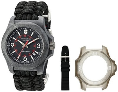 VICTORINOX I.N.O.X. Men's 241776 Black Carbon Quartz Dive Watch 43mm MSRP $1030