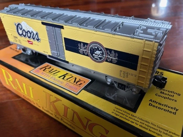 COORS BREWING MODERN STEEL SIDE BEER ICE REEFER - O SCALE MTH RAILING - NEW RARE - Image 3 of 4