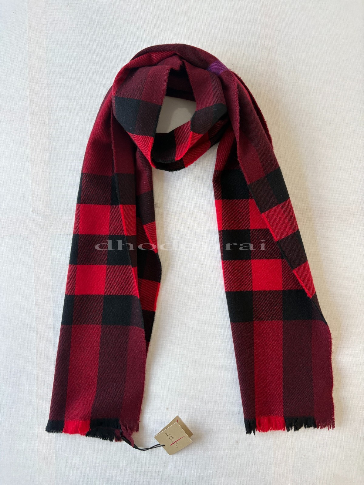 $780 Authent BNWT BURBERRY Exploded Check Cashmere/Wool Mens/Womens Scarf Claret image 4