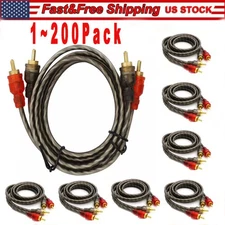 RCA Audio Cable Twisted Pair with Noise Reduction Interconnect Amp Wire Lot