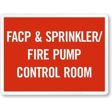 Fire And Sprinkler Aluminum Weatherproof Sign b01578