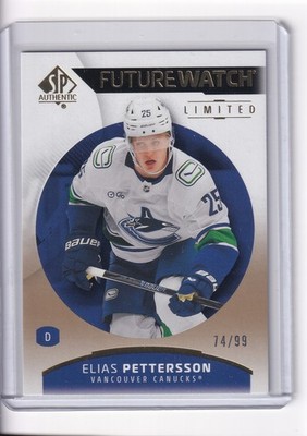 2025-26 SP Authentic Elias Pettersson Future Watch Limited Gold /99 #112 RC