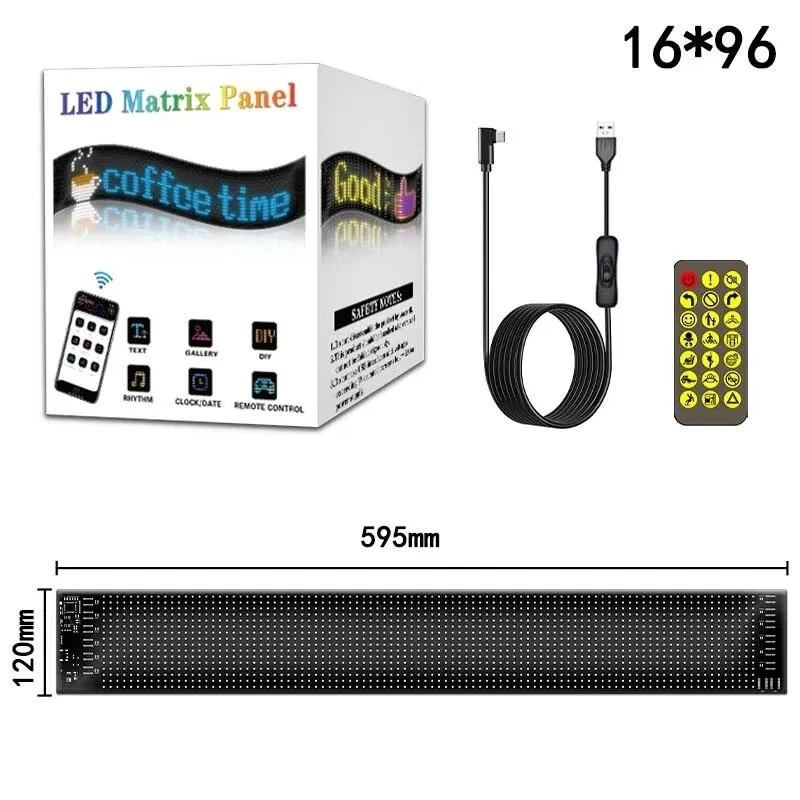 LED Matrix Pixel Pannello Bluetooth App USB Controllo Scorrimento Pubblicit IP65 - Immagine 2 di 4