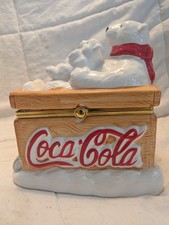 COCA-COLA POLAR BEAR SLEDDING TRINKET BOX