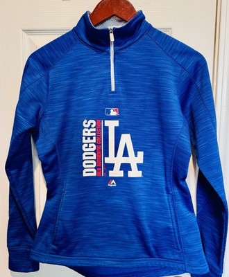 Women s Dodgers Bundle Majestic 1/4 Zip Pullover + LA Dodgers Tee Size Small/Med