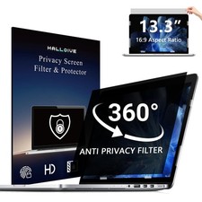 4-Way Laptop Privacy Screen Shield 13.3 Inch, Removable 16:9 Aspect 360  Privacy