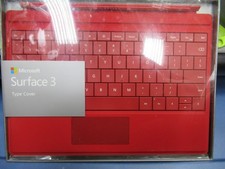 Genuine Microsoft Surface 3 Model 1654 Type Cover Red Color Keyboard Tested