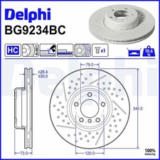 Bremsscheiben Vorne �340Mm Gelocht/ Bel�ftet/ Geschlitzt/Gelocht f�r BMW F20
