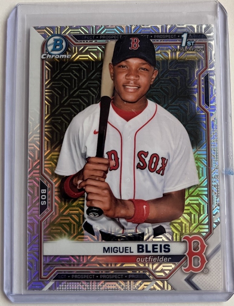 Miguel Bleis - 2021 Bowman Chrome Prospects #BCP-167 Mojo Refractor Boston