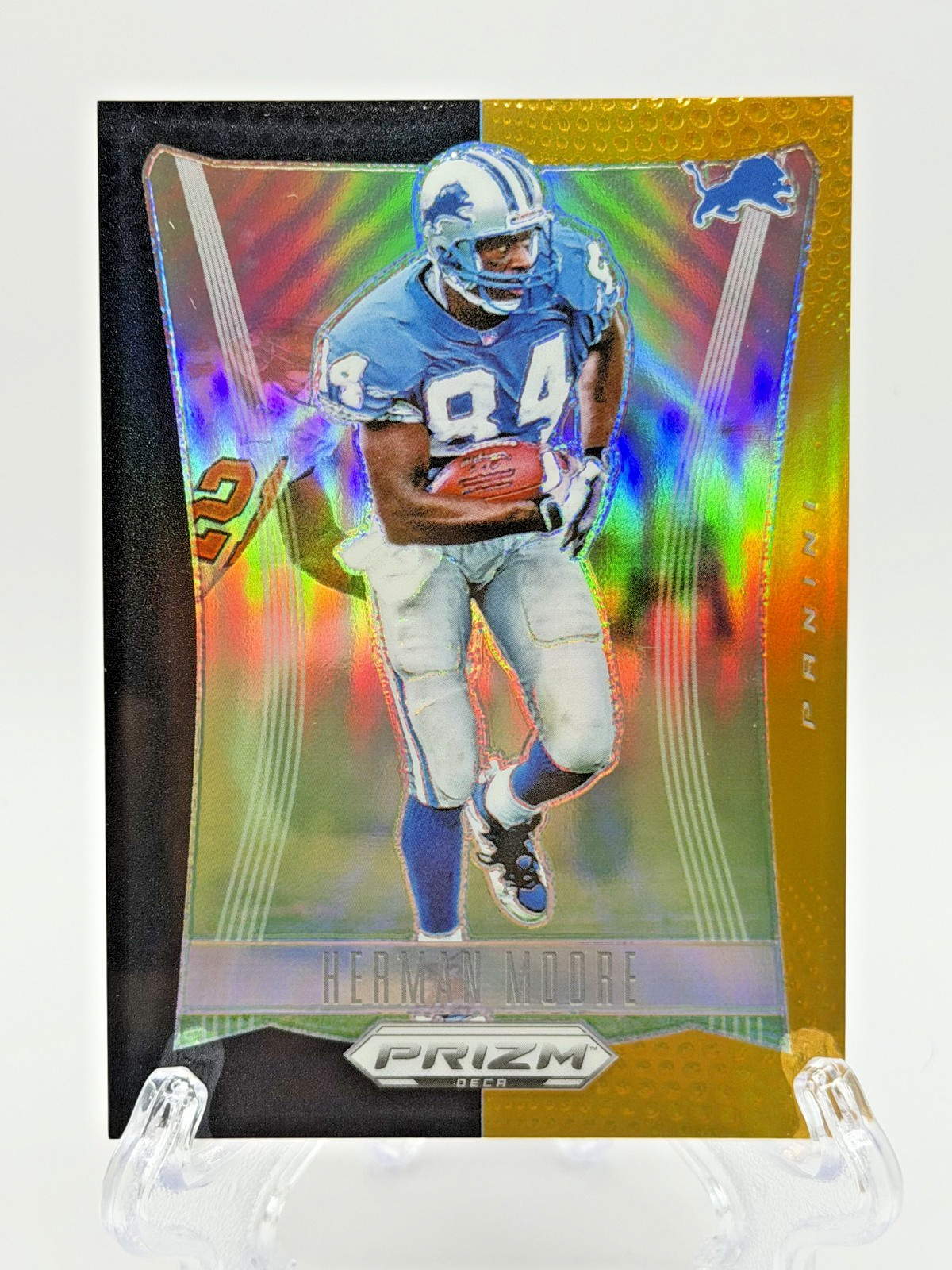 2024 Panini Prizm DECA Herman Moore Black Gold Prizm Lions Rare SSP #5/5!
