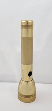 Mag-Lite Gold Colored 9" 2 Cell C Battery Flashlight 20341147 Tested Extra Bulb