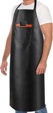 Waterproof Apron, Heavy Duty Extra Long Rubber Vinyl Aprons with Pocket for Men
