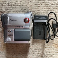 Canon IXY DV M3 Silver Compact Video Camera Body w/ Battery Charger