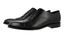 PRADA Cap Toe Oxford Dress Shoes - Leather Sole - Black - NEW -  US 11 EU 44