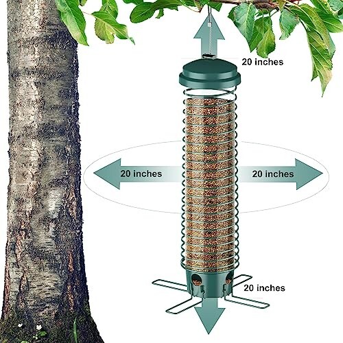 Mangiatoia per uccelli a prova di scoiattolo per giardino esterno cortile - mangiatoia per uccelli selvatici con peso - Foto 7 di 7