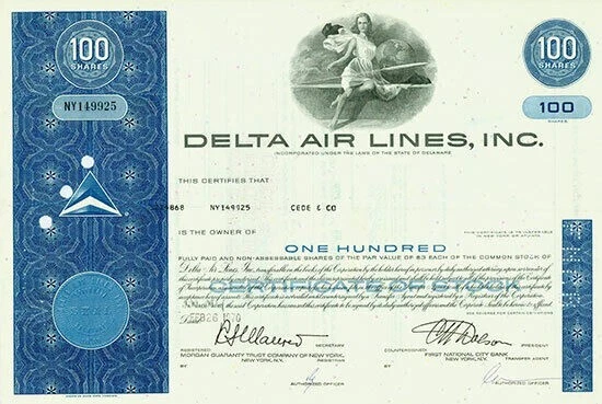 Delta Air Lines, Inc., Aktie USA Fluglinie Luftfahrt Transport SELTEN ANGEBOTEN! - Bild 1 von 1