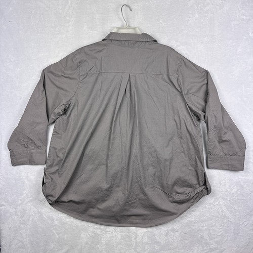 Denim 24/7 Shirt Top Womens NO SIZE TAG Button Up Long Sleeve/Hem Roll Tab - Picture 9 of 15