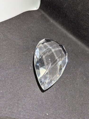 VINTAGE TEARDROP FACETED CLEAR CRYSTAL CHANDELIER PART PRISM 3 1/2" DIAMOND #1 - Picture 4 of 7