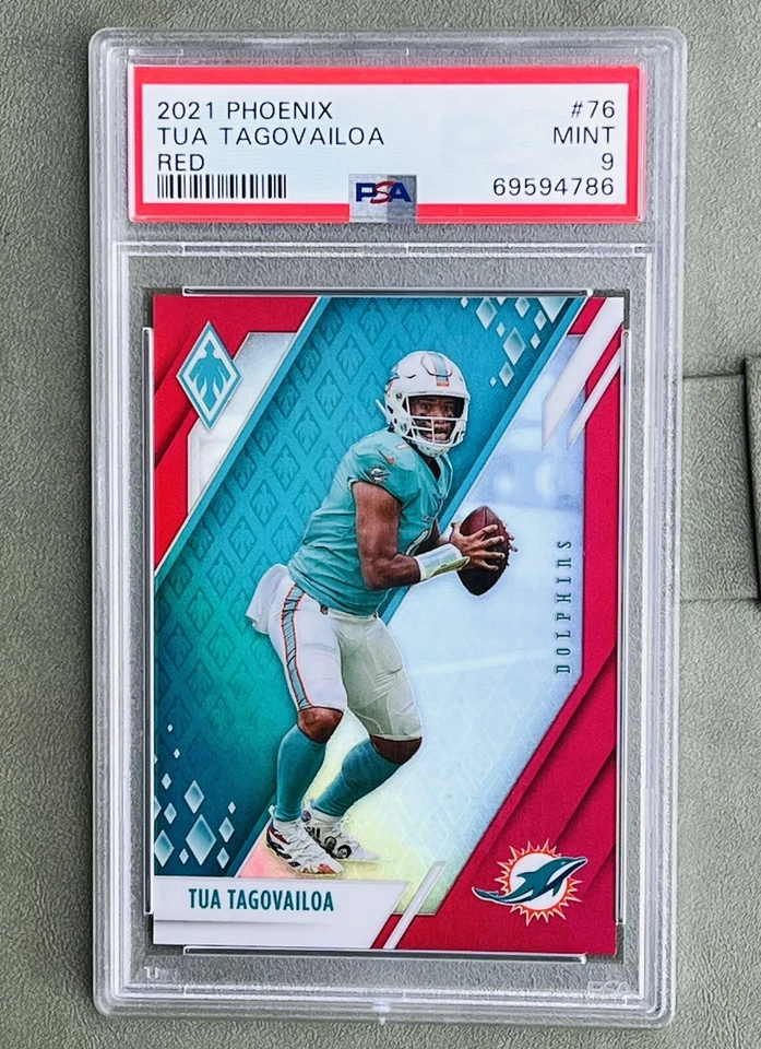 Tua Tagovailoa 2021 Panini Phoenix—Red/250 #76 PSA 9 Mint! (POP 3—1) - Image 3 of 4