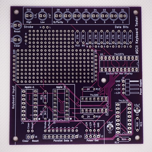 Parallel ASCII Keyboard Tester DIY Kit for e.g. Apple-1 and Apple 2 - Afbeelding 8 van 10