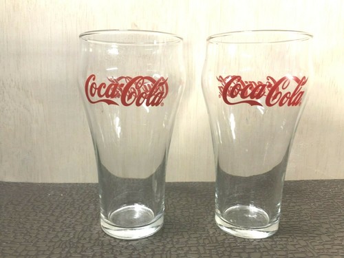 Cola Cola Glasses, Set of 2 Bell Shaped Red Logo - Picture 4 of 5