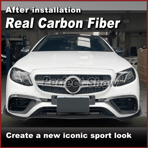 For Benz W213 S213 E63 AMG 2016-20 Real Carbon Fiber Front Bumper Air Vent Cover - Picture 4 of 12
