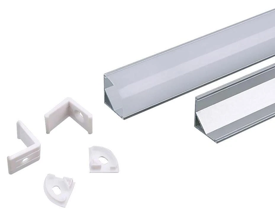 V-TAC 2M Mounting Kit With Diffuser For Led Strip Corner 2000X15.8X15.8Mm Silver