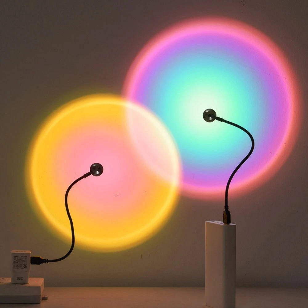 Night Light Sunset Lamp Rainbow Sunset Lamp USB Rainbow Projector Light