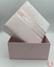 Dior Gift Box Pink White Silver 8.5  X 8.5  X 4   Tissue 100 Authentic